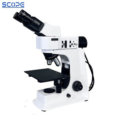 Hore pravý metalurgický mikroskop